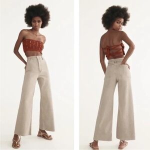 Beige Zara Marine Straight Pants, Size 2